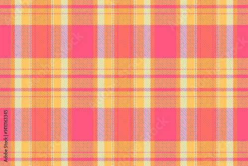 Vibrant pink and orange plaid pattern. Perfect for textile design, fashion, or website backgrounds.  This cheerful, summery texture evokes warmth and energy.
