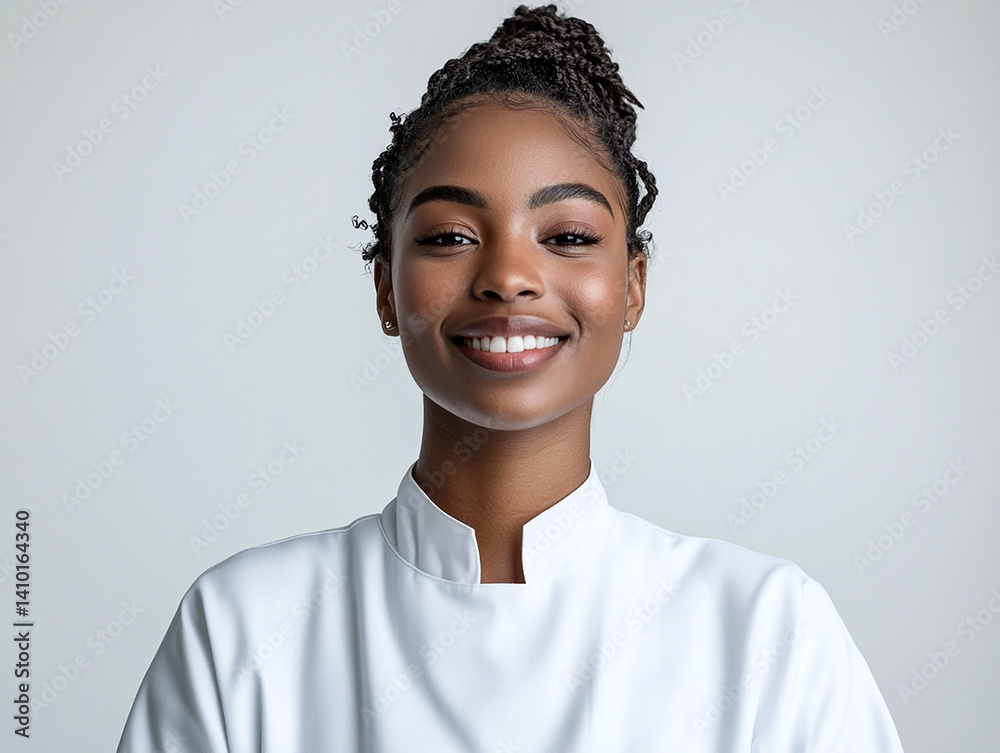 Beautiful woman close-up, doctor nurse care portrait close-up