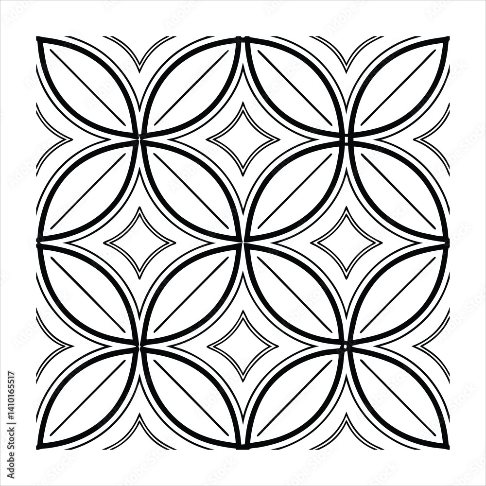 Fototapeta premium Black and White Art Deco Seamless Geometric Pattern.