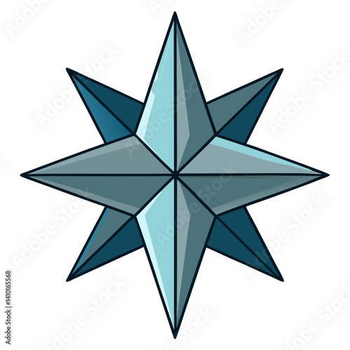 A five-pointed blue star against a plain background.