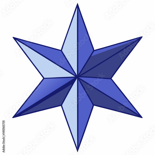 A five-pointed blue star against a plain background.
