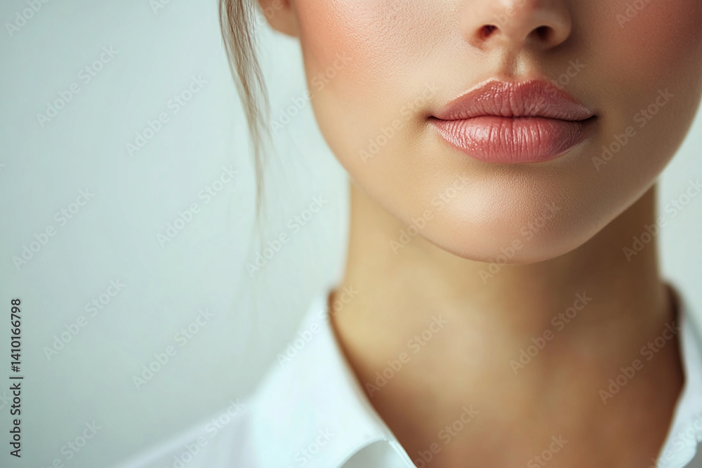 Beautiful woman close-up, doctor nurse care portrait close-up