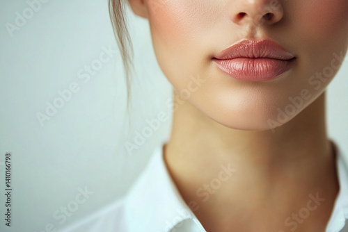 Obraz na płótnie Beautiful woman close-up, doctor nurse care portrait close-up w salonie