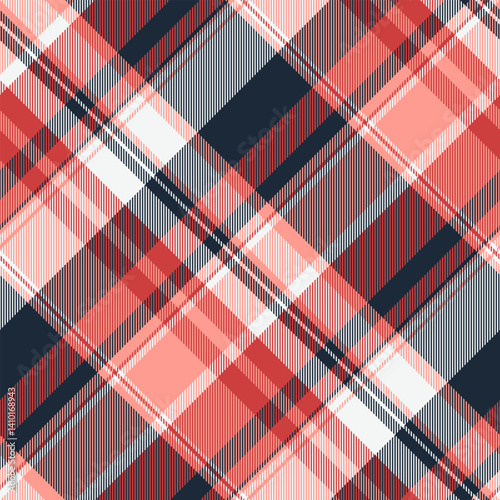 Mat check plaid background, scrapbook vector pattern texture. Kingdom fabric seamless textile tartan in red and dark colors.