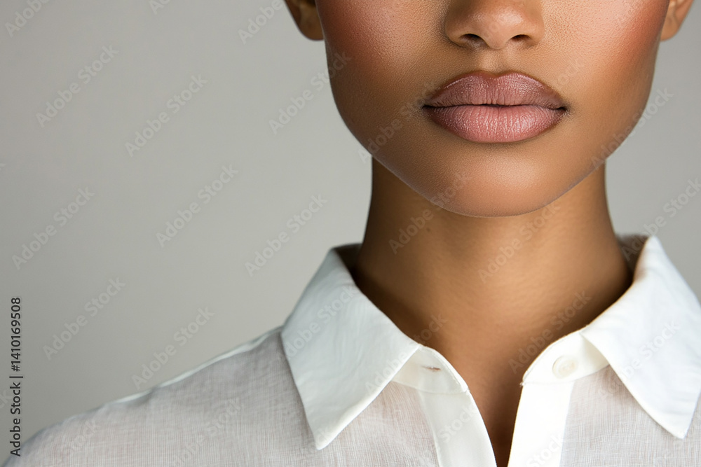Beautiful woman close-up, doctor nurse care portrait close-up