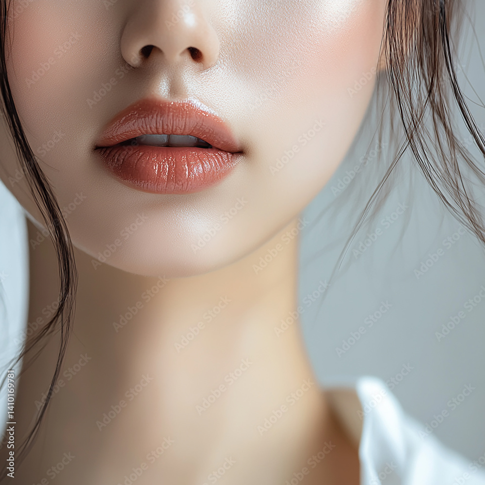 Beautiful woman close-up, doctor nurse care portrait close-up