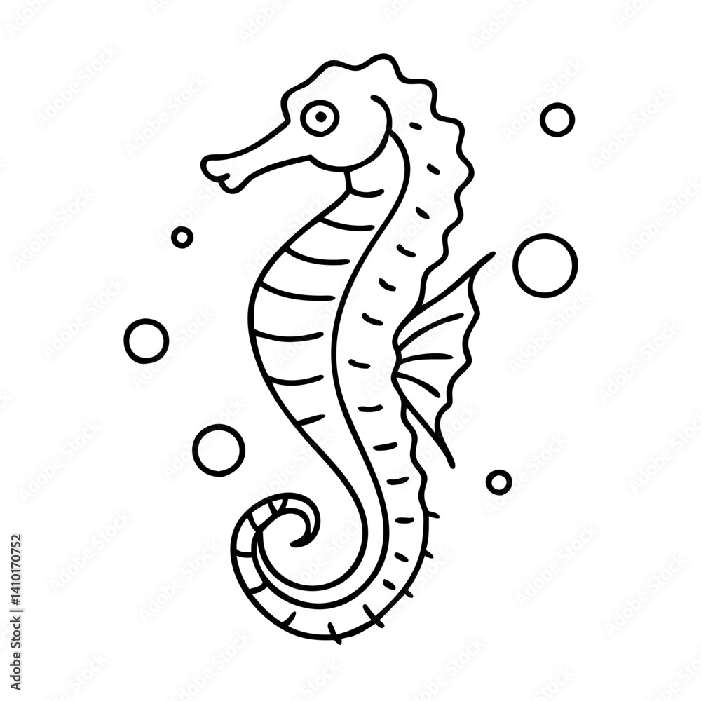 Fototapeta premium seahorse icon, seahorse vector illustration-simple illustration of seahorse, perfect for seahorse logos and icons