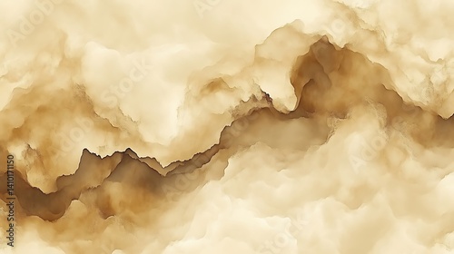 Abstract Beige and Brown Watercolor Landscape