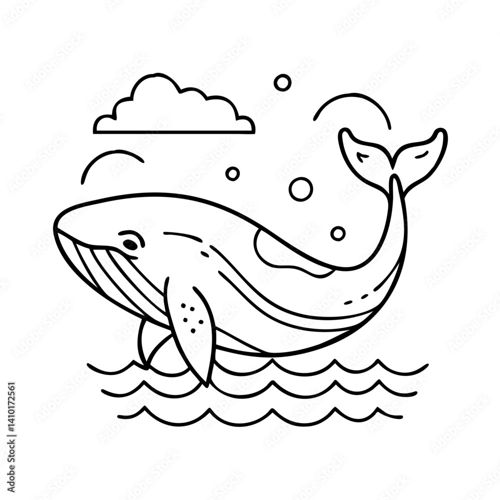 Naklejka premium whale icon, whale vector illustration-simple illustration of whale, perfect for whale logos and icons