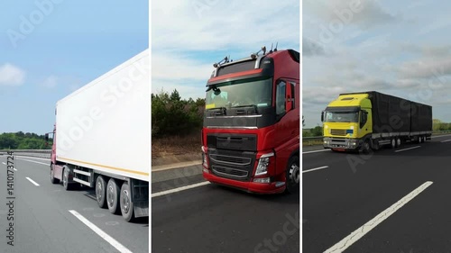 Logistics Trucking Autumn Truck Transport Driver On The Road Cargo Transportation Video
