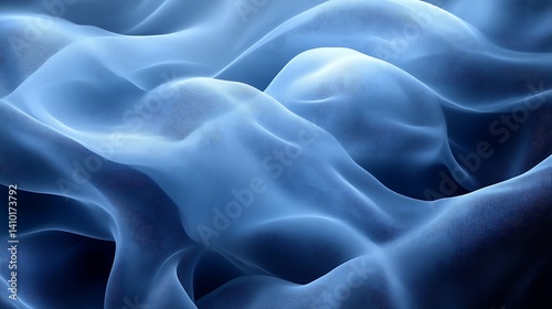 Abstract Blue Fabric Waves Texture Background
