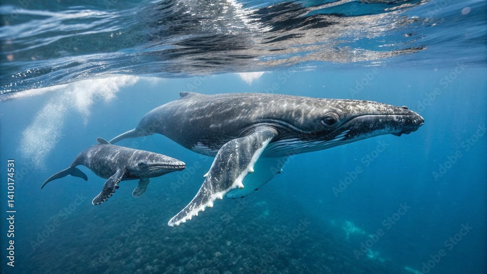 Fototapeta premium dolphin swimming in the water
