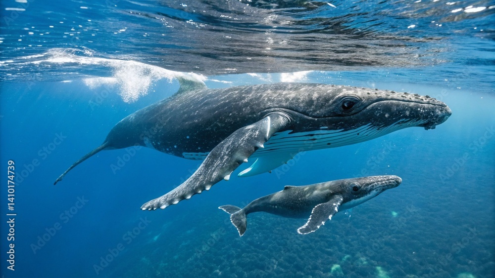 Obraz premium dolphin swimming in the water