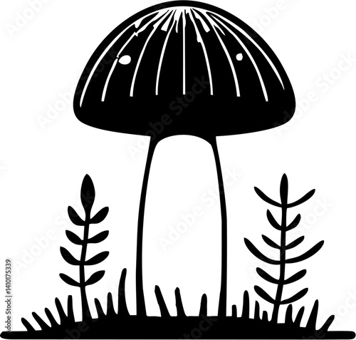 vector mushroom drawing illustration