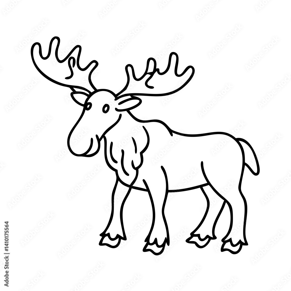 Obraz premium moose icon, moose vector illustration-simple illustration of moose, perfect for moose logos and icons