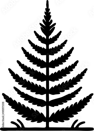 vector fern leaf drawing illustration