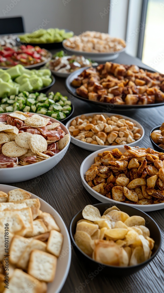 Board game night party with thematic snacks and gamethemed decorations Board game night party with thematic snacks and gamethemed decorations
