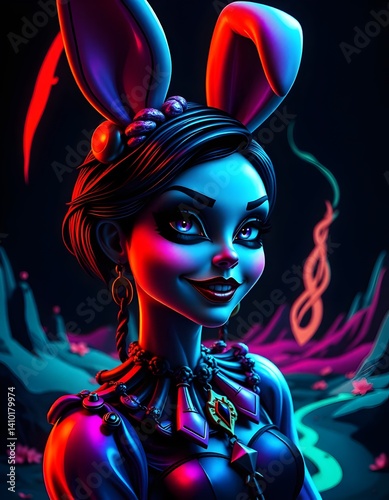 cartoon of a bunny woman