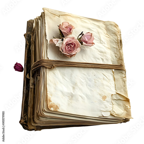 Vintage Journal, Roses, Rustic