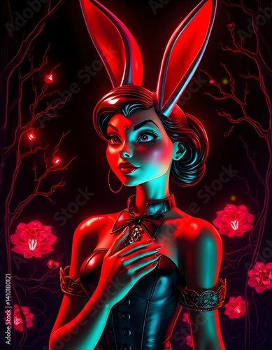 cartoon of a bunny woman