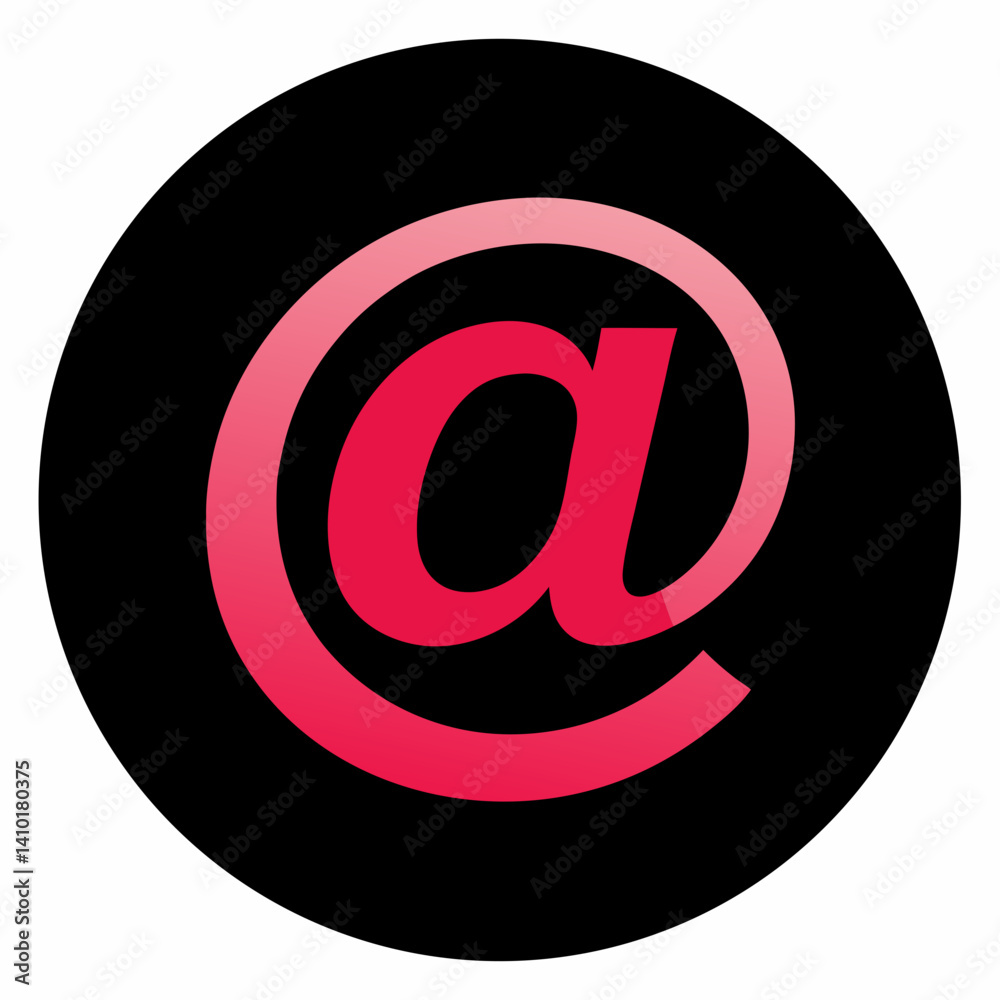 Email Symbol Illustration In Pink Tones Centered In A Circular Black Background Perfect For Digital Communication Email Symbol Illustration In Pink Tones Centered In A Circular Black Background Perfect For Digital Communication