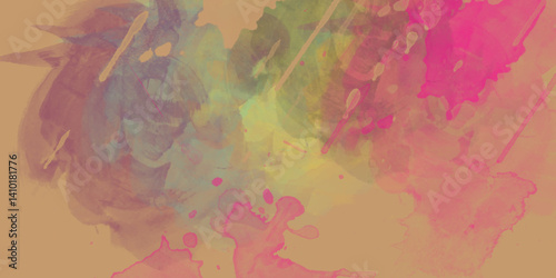 immerse yourself in the allure of this stunning watercolor illustration. Creative background. Painted composition with vibrant brush strokes.  Colorful pattern. 2d illustration. Wall painting. 