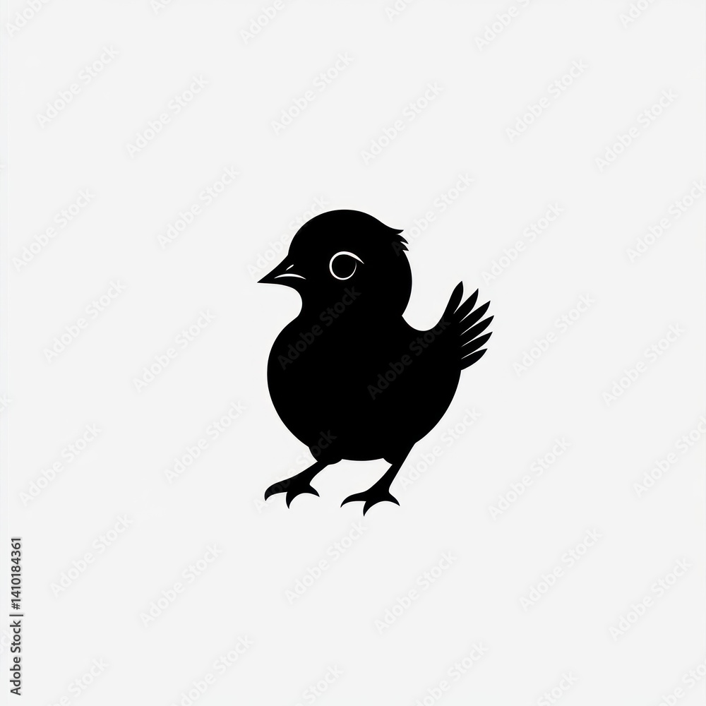 Obraz premium Cute Chick Silhouette