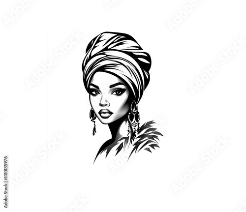 Beautiful portrait of a young woman,
Picturesque drawing. exposure of portrait of calm female profile