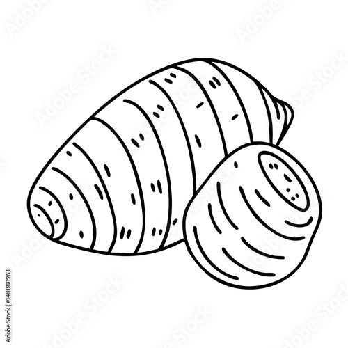 taro root icon, taro root vector illustration-simple illustration of taro root, perfect for taro root logos and icons
