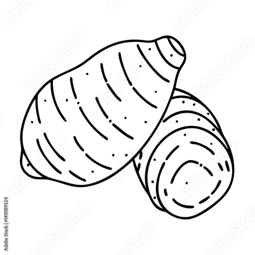 taro root icon, taro root vector illustration-simple illustration of taro root, perfect for taro root logos and icons