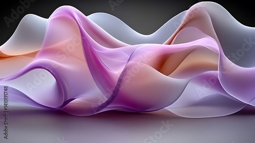 Abstract Purple and Orange Wave Forms Design