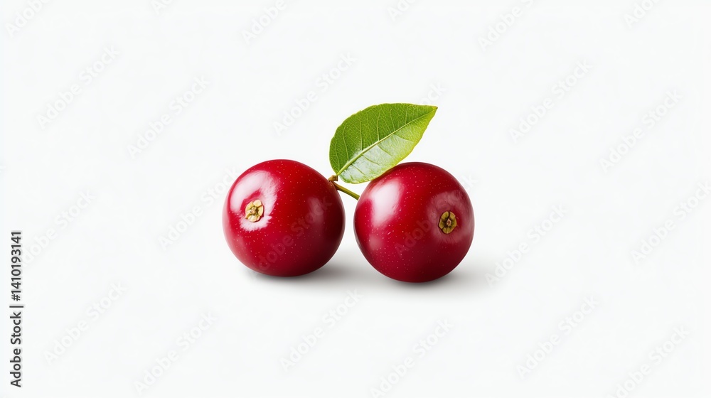 Obraz premium a camu camu berry clipart, superfood fruit, small round red, flat design, isolated on white background