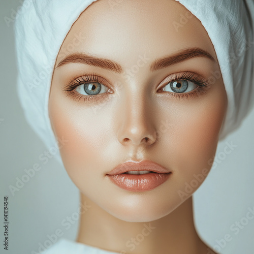 Obraz na płótnie Beautiful nurse close-up, doctor and nurse portrait close-up w salonie