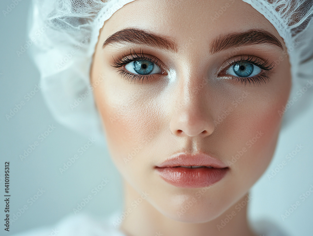 Beautiful nurse close-up, doctor and nurse portrait close-up