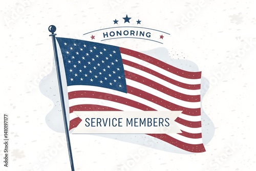Honoring Service Members A Patriotism Illustration of the American Flag