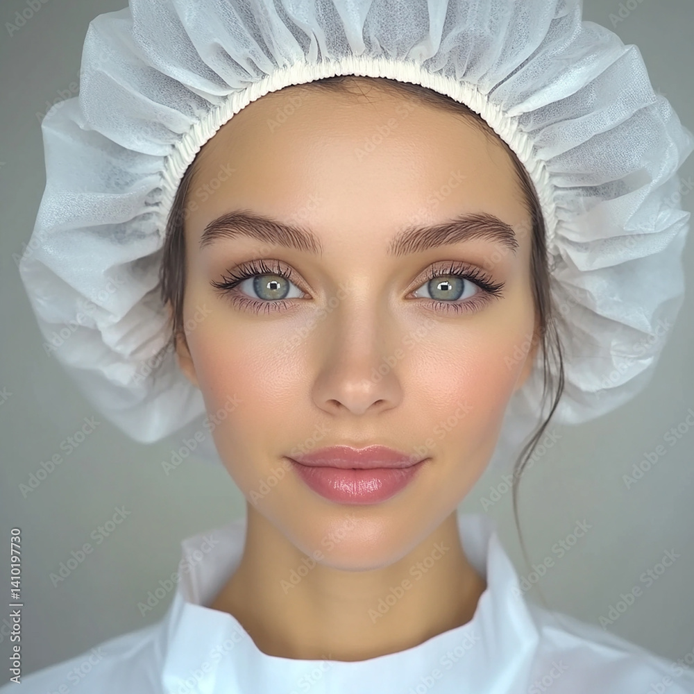 Beautiful nurse close-up, doctor and nurse portrait close-up