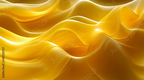 Abstract Golden Waves Flowing Smoothly Together