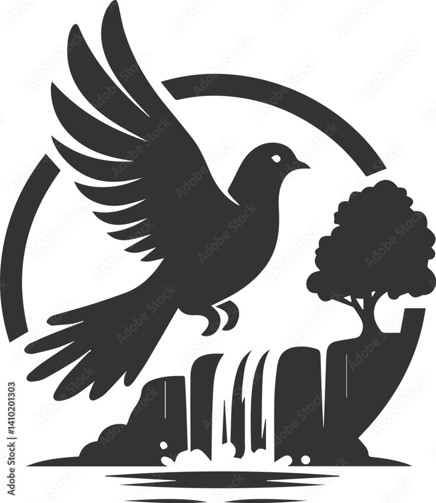 Obraz premium Pigeon bird silhouette vector