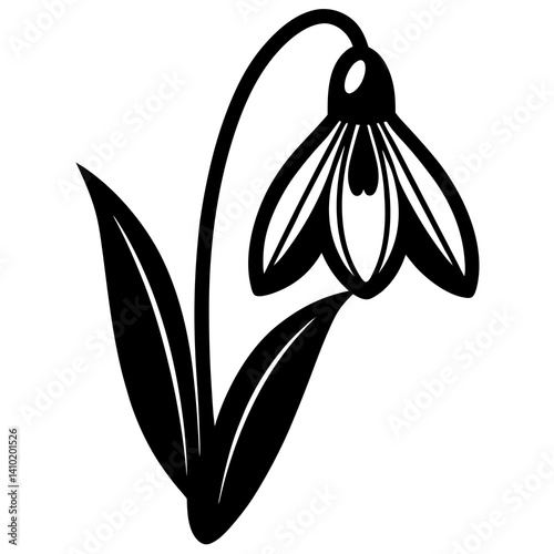 Elegant Snowdrop Vector Illustration for Digital Design Projects