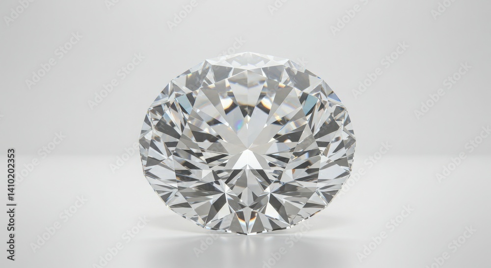a hyper-realistic, ultra-detailed 3D rendering of a brilliant-cut diamond displayed against a a hyper-realistic, ultra-detailed 3D rendering of a brilliant-cut diamond displayed against a