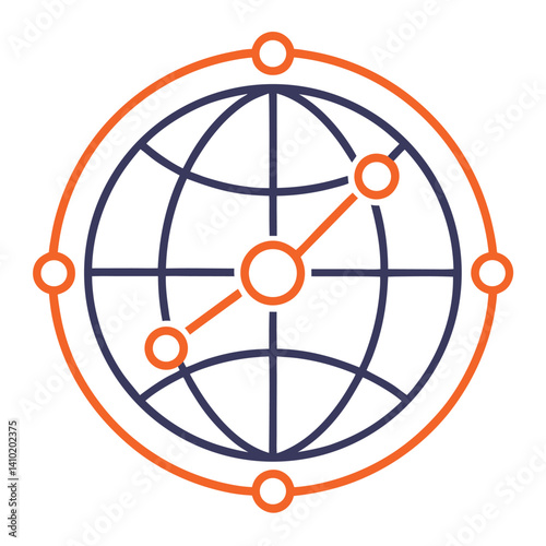 globe with connected lines icon
