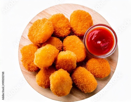 Chicken Nugget, white background, isolated image, generative AI