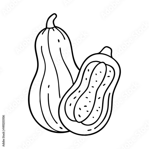 butternut squash icon, butternut squash vector illustration-simple illustration of butternut squash, perfect for butternut squash logos and icons