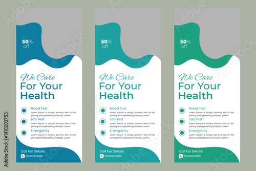  Medical and clinic rack card roll up banner design