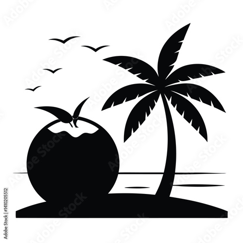 Tropical Twilight Escape: Sunset Over Palm Paradise