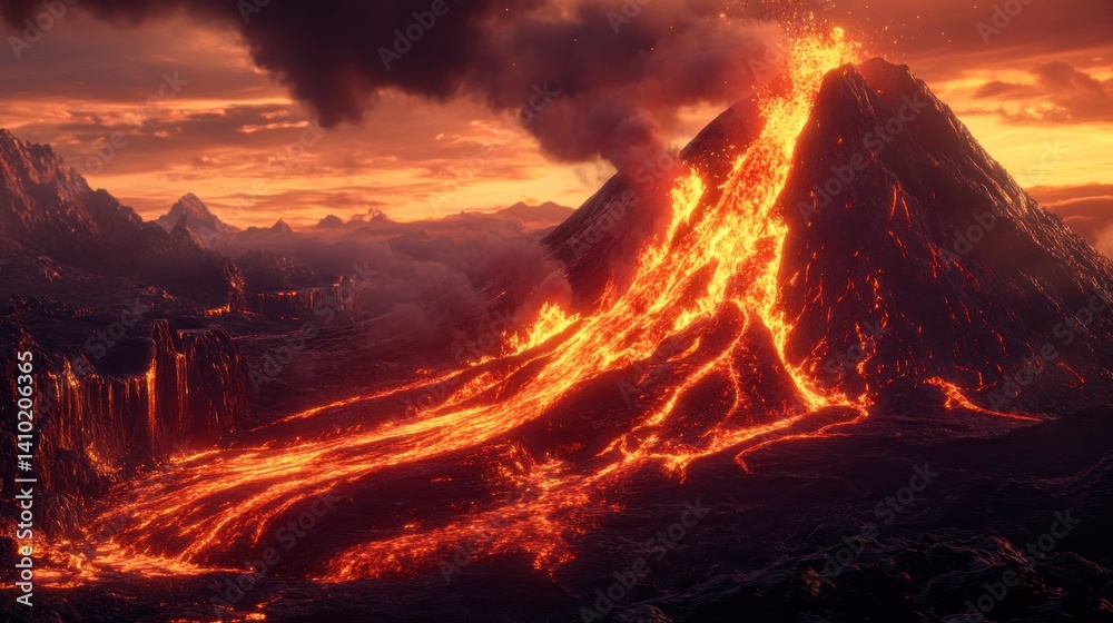 Fototapeta premium Eruption of a Volcano