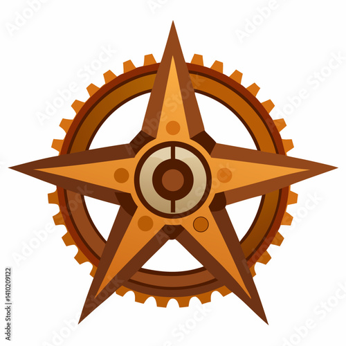 A golden compass wheel centered on a white background, symbolizing navigation and exploration.