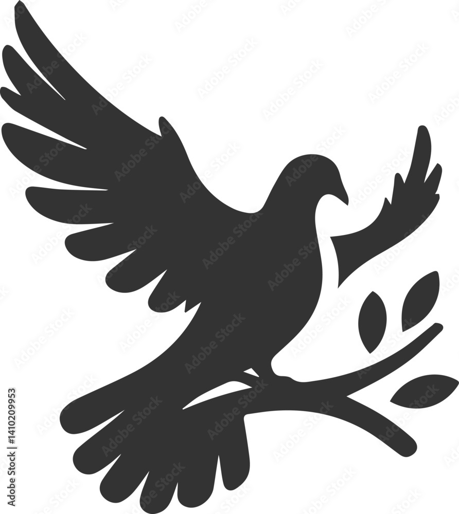 Obraz premium Pigeon bird silhouette vector