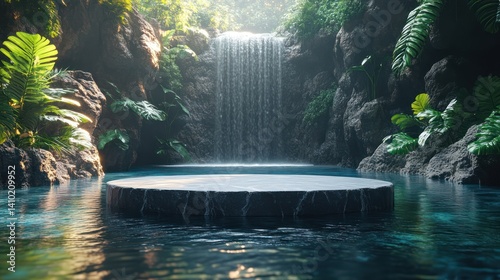 Fototapeta Naklejka Na Ścianę i Meble -  Tranquil waterfall nature scene