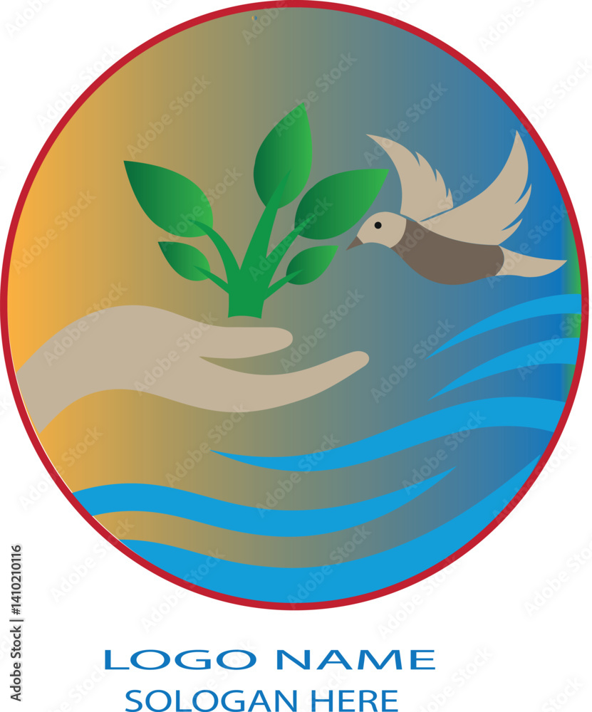 Fototapeta premium Environment logo icon vector .